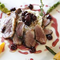 Duck Mgret with cherry confy