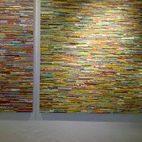 Huge modern pieces of art made from tiny pieces of art