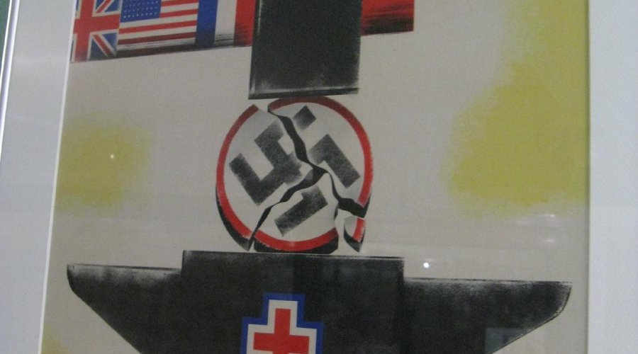 Display photo: a propaganda poster showing how the Alles were going to crush the Nazis