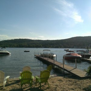 View from beach at Lakeshore Motel & Cottages