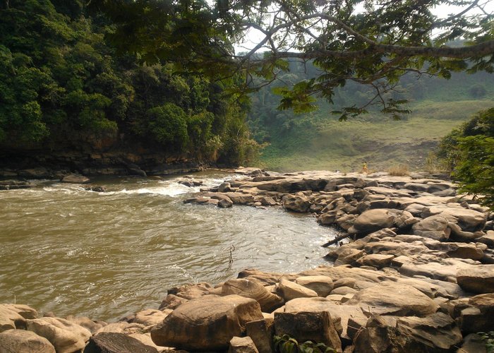 The edge of the waterfall
