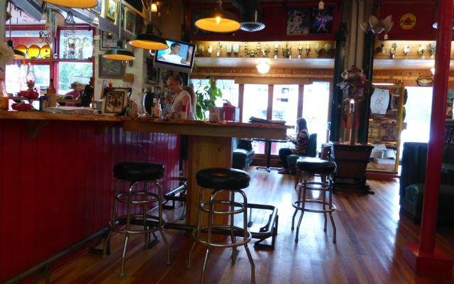 The Red Light - plenty of stuff is hanging from the ceiling