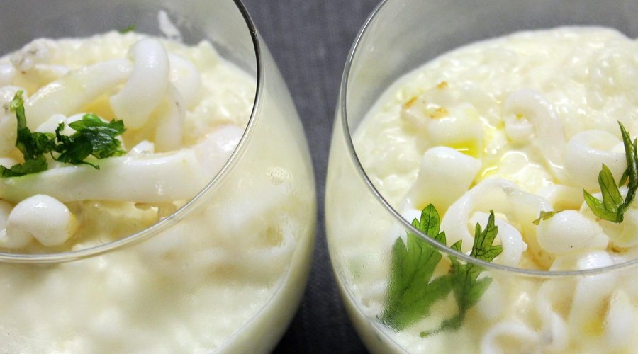 arroz cremoso de idiazabal y ragout de chipirones