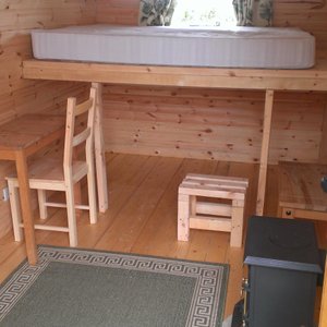 Inside the hut