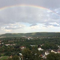 Ausblick mit Regenbogen
