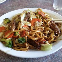 Udon noodle with pork.