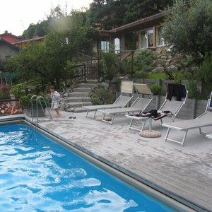 il patio con piscina