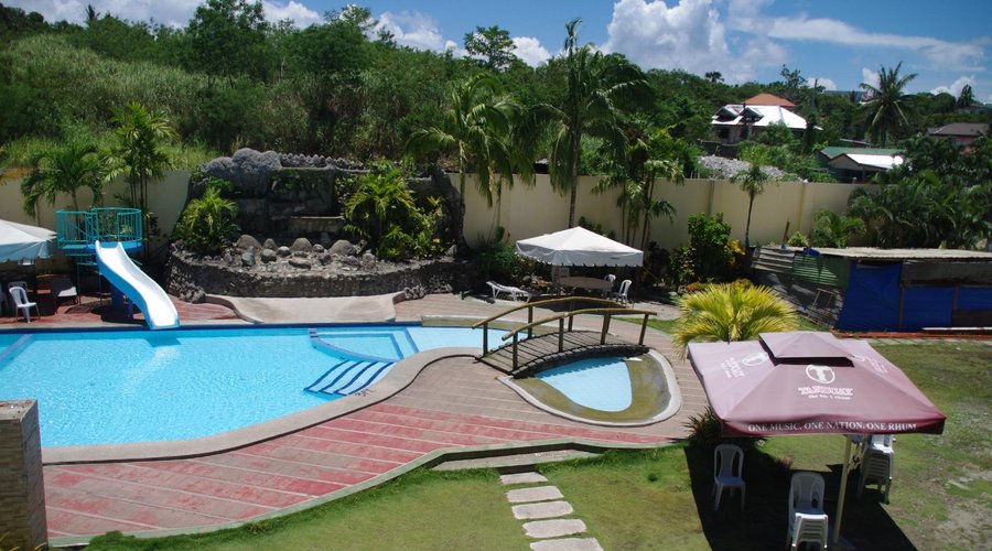 Rockery and the pool