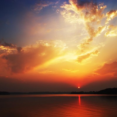 закат на Плещеевом озере