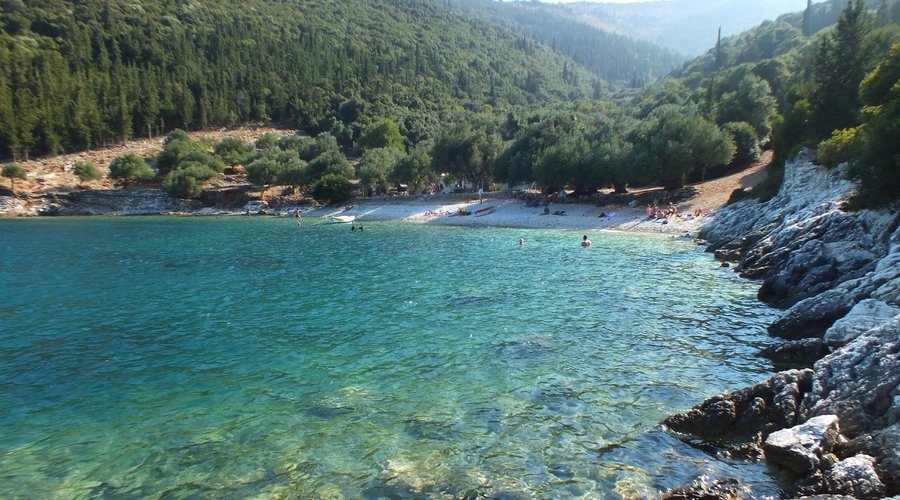 View of the beach from the sea II