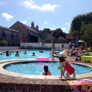 The pool area