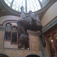 Sculpture "Kun" (Horse) by David Cerny in Lucerna Arcade