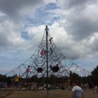 Rope climbing attraction for kids.