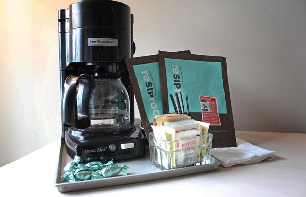 Complimentary fair trade, organic coffee