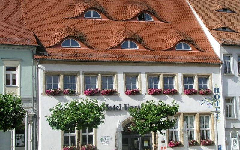 Die Ansicht des Hotel Unstruttal vom Markt in Freyburg