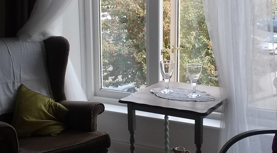 Bay Window overlooking the Town Square in the Shannon Room