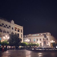 At night