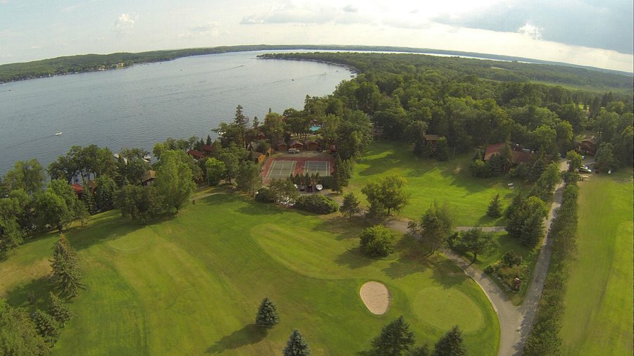 An aerial view of the grounds