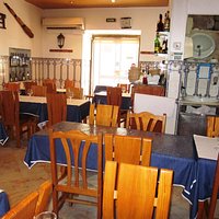 A view of the cute restaurant - away from the TV loved by the locals