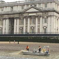 Fishing in front of Greenwich Naval College