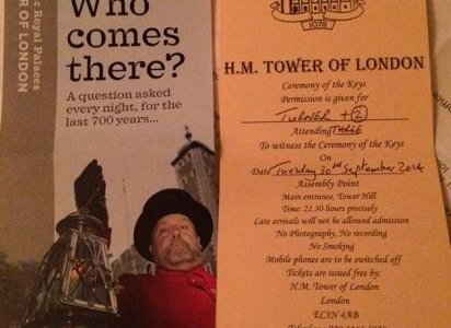 brochure and ticket