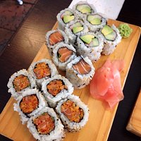 Lunch special - 6 rolls of spicy salmon, 3 rolls of salmon and 6 rolls of crab, avocado and cucu
