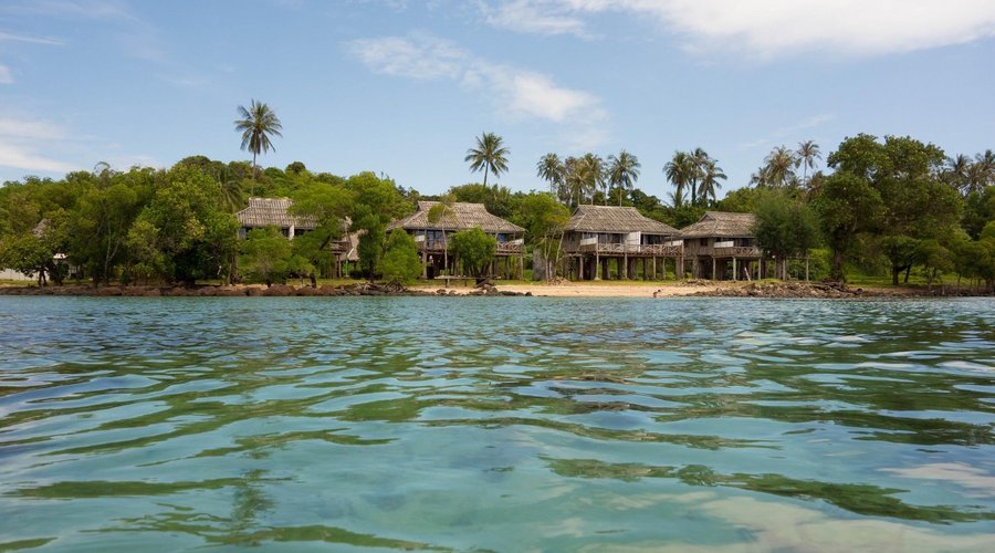 The bungalows as seen from sea