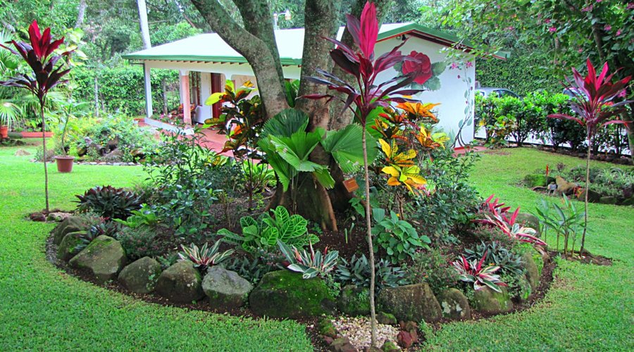 Central Garden looking toward some cabins