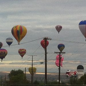 Balloons outside the hotel