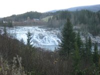 Laksforsen cascade in Grane municipality in Nordland Province in