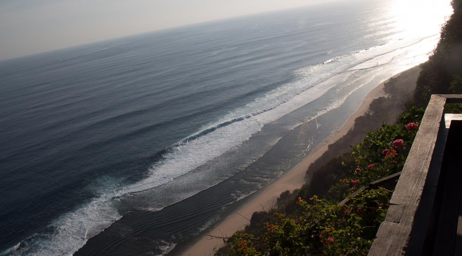 View from cliff top at the estate