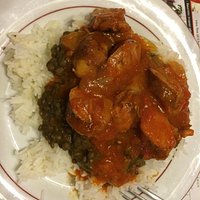 Riz, lentilles, Rougail Saucisses