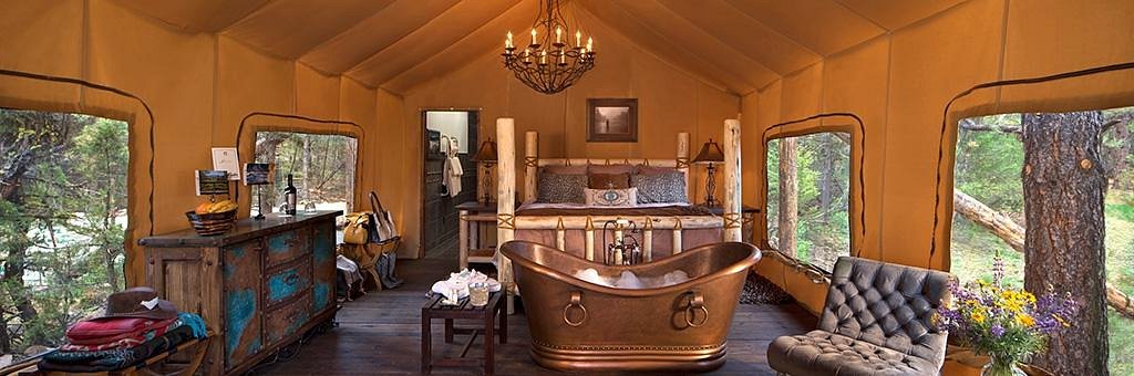 10 Atemberaubende Öko-Lodges USA 6 Luxury Camping Eco Tents at the Paws Up Resort