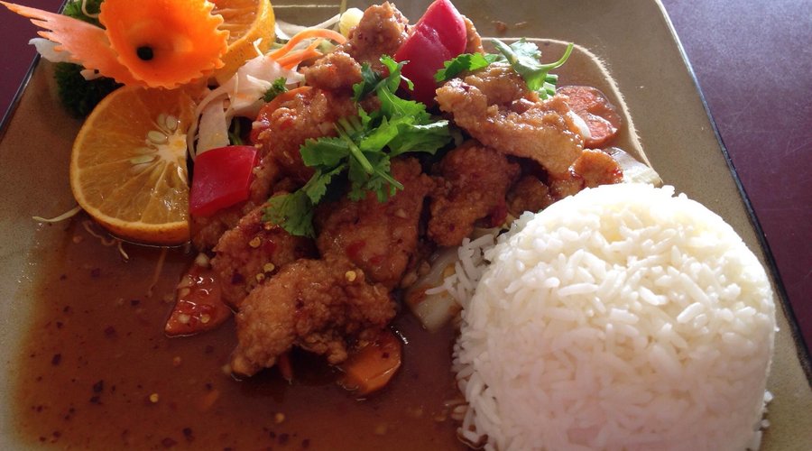 Volcano Chicken with jasmine rice