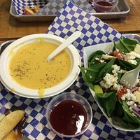 The Butternut Squash Apple soup and half Spinach Salad were yummy!