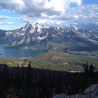 View of Lake Minnewanka & Two Jack Lake from the top