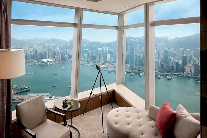 Deluxe Victoria Harbour Suite overlooking Victoria Harbour at The Ritz-Carlton, Hong Kong