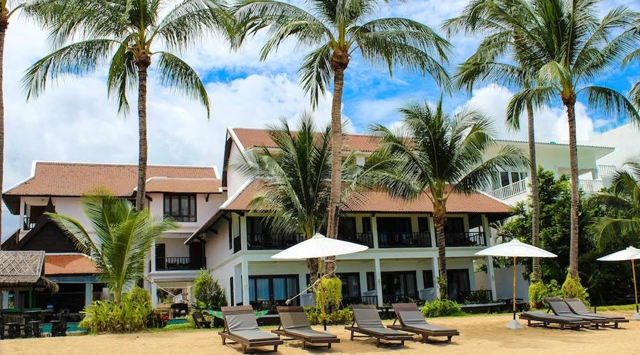 Beach view of hotel