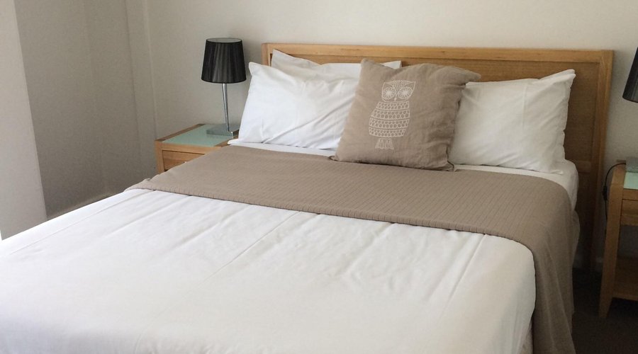 The bedroom had this bed and a single in it.