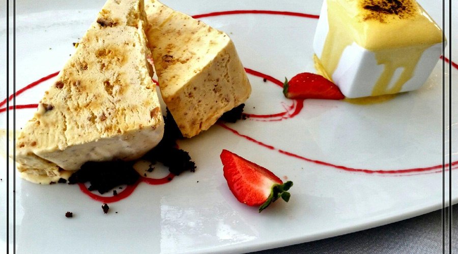 Parfait al croccantino e spuma di zabaione