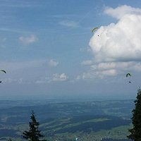 Paragliding van de top seilbahn Bezau