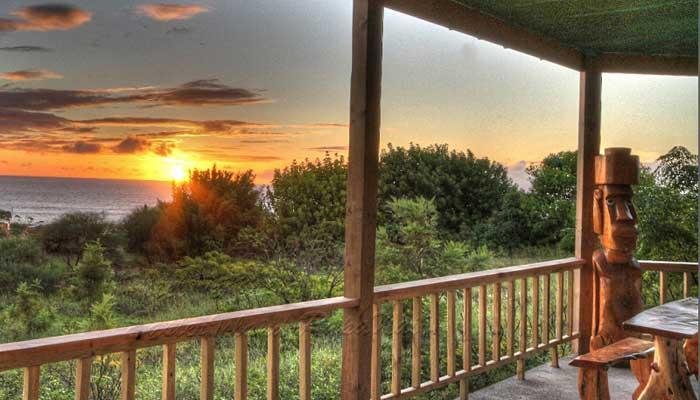 Sunset from Tekarera Inn Deck