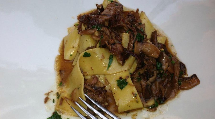 artisanal papardelle with short rib, chianti and chiodini mushrooms