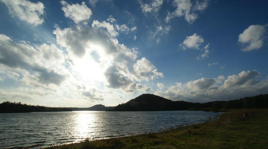 Down at the lake in the afternoon.