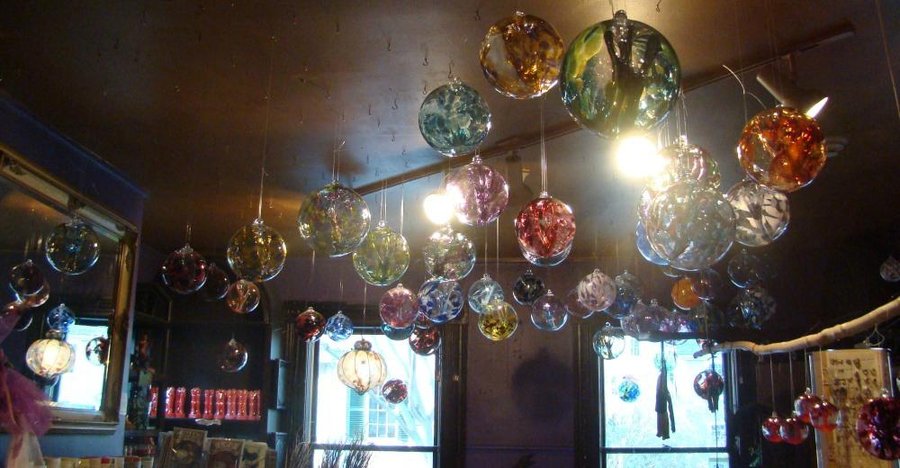 Glass Witch Balls in many sizes and colors
