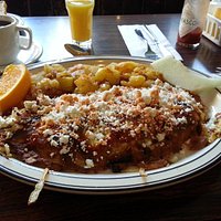 Feta Omelet Sprinkled with Hot Sauce at Golden Diner