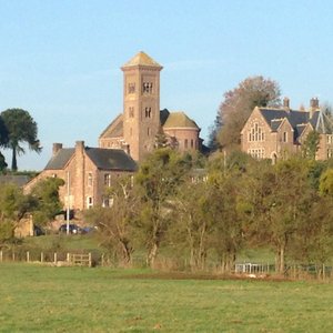 View from the river back toward Hoarwithy