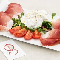 Burrata with ham of Siena