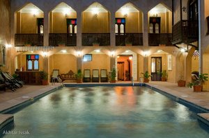 Mizingani Seafront Hotel in Zanzibar Island, image may contain: Villa, Housing, Pool, Hotel