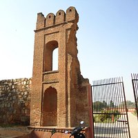 Entrance to the tomb with the damaged gateway.